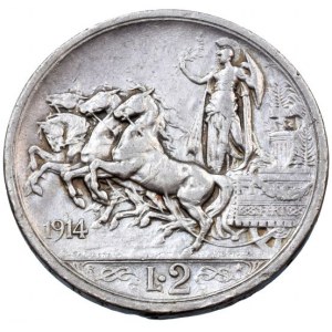 Itálie, Viktor Emanuel III. 1900-1946, 2 lira 1914