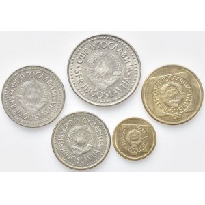 Jugoslávie, 100 dinare 1987, 1988, 20 dinare 1986, 10 dinare 1988, 1988