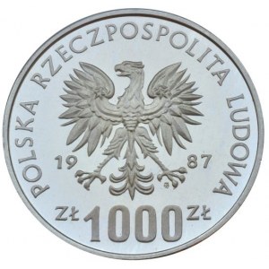 Polsko 1952-1990, 1000 zlotých 1987 - XV. zimní OH 1988