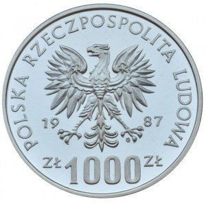 Polsko 1952-1990, 1000 zlotých 1987 - XV. Zimní OH