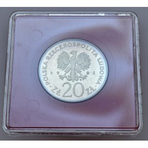 Polsko 1952-1990, 20 zlotých 1981 - obnova Krakova