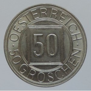 Rakousko republika, 50 groš 1934 CuNi