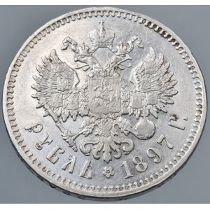 Rusko, Mikuláš II. 1894-1917, 1 rubl 1897 Brusel
