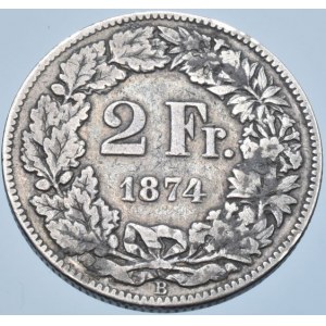 Švýcarsko, republika, 2 frank 1874
