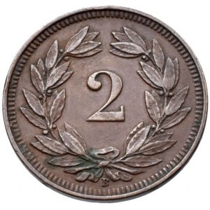 Švýcarsko, republika, 2 rappen 1914 B