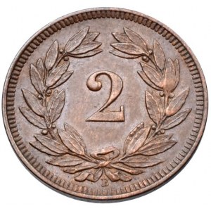 Švýcarsko, republika, 2 rappen 1919 B
