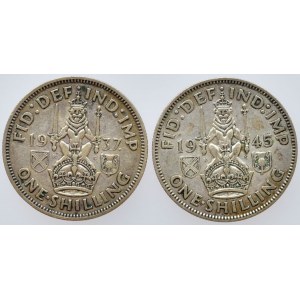 Velká Británie, George VI. 1936-1952, 1 shiling 1937, 1945