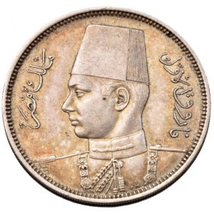 Egypt, Farouk I. 1936 - 1952, 5 piastres, AH.1356 = 1937