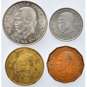 Tanzanie, 1 schilingi 1966, 50 senti 1966, 20 setni 1966, 5senti 1966