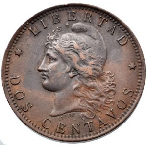 Argentina, republika, 2 centavos 1889