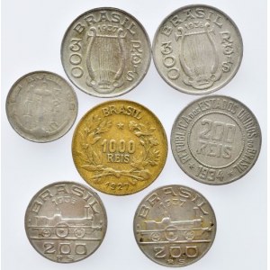 Brazílie, republika 1889 - 1000 reis 1927, 300 reis 1936, 1937, 200 reis 1934, 1936, 1937, 100 reis 1937
