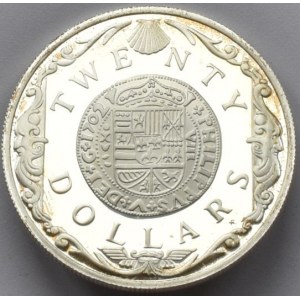 Britské Panenské ostrovy, Elizabeth II., 1952 - 20 dolar 1985, KM# 52, Ag925, 19.09g