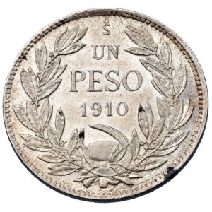 Chile, republika, 1818 - 1 peso 1910