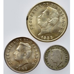 Salvador, 10 centavos 1952, 5 centavos 1966, 1 centavo 1940