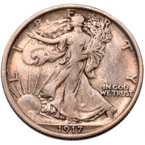 USA, 1/2 dolar 1917 - stojící Liberty