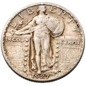 USA, 1/4 dolar 1927 - stojící Liberty