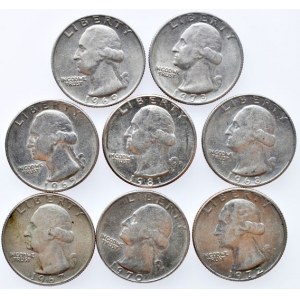 USA, 1/4 dolar 1965, 67, 68, 69, 70 D, 72 D, 73, 81 D