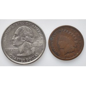 USA, 1/4 dolar 2000 Carolina, 1 cent 1895 - Indián