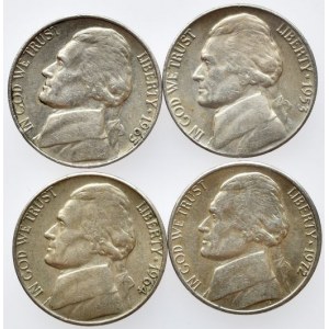 USA, 5 cent 1953, 1963, 1964, 1972