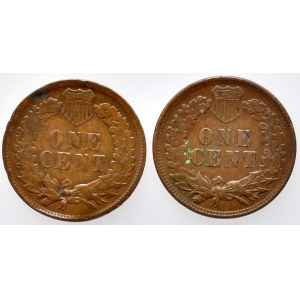 USA, 1 cent 1906, 1907, vše Indián