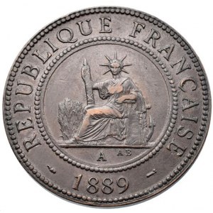 Francouzská Indočína, 1 cent 1889 A