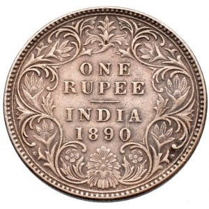 Indie, Victoria 1837-1901, 1 rupie 1890