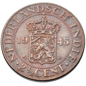 Nizozemská Východní Indie, Wilhelmina I. 1890-1948, 2 1/2 cent 1945