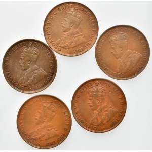 Austrálie, George V. 1910-1936, 1 penny 1921, 22, 23, 24, 27