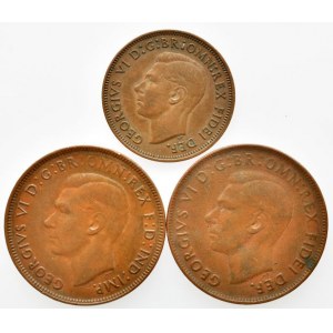 Austrálie, George VI. 1936-1952, 1 penny 1941, 1952, KM# 36, 1/2 penny 1951