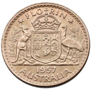Austrálie, Elizabeth II. 1952 - 1 florin 1957
