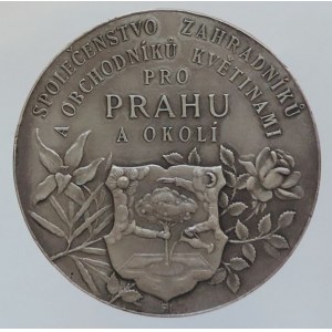 Medaile hospodářské, AR medaile 38mm b.l., Společenstvo zahradníků a obchodníků květinami pro Prahu a okolí