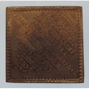 Medaile hospodářské, Cu klipa 33x33 mm (1902), Závod cukrářský J. Matějka v Josefově