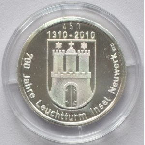 Německo, medaile 2010, 700 let majáku Neuwerk