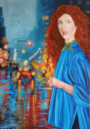 Danuta Kolis, Dziewczyna w niebieskiej pelerynie, 2021