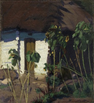 Rakowski  Mieczysław , SŁONECZNIKI PRZED CHATĄ, 1908