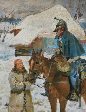 Kossak Wojciech, KIRASJER I DZIEWCZYNA, 1942