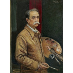 Hofman Vlastimil, AUTOPORTRÉT S PALETOU, 1939