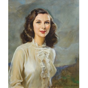 Styka Tadeusz, PORTRET DZIEWCZYNY W BIAŁEJ BLUZCE, 1940-50