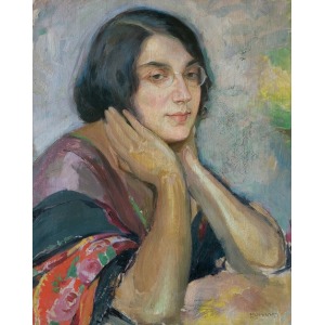 Wachtel Wilhelm, ZAMYŚLONA. PORTRET DZIEWCZYNY, 1924