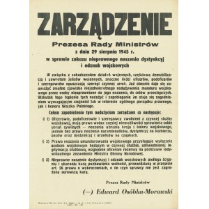 ZARZĄDZENIE Prezesa Rady Ministrów z dnia 29 sierpnia 1945 r...