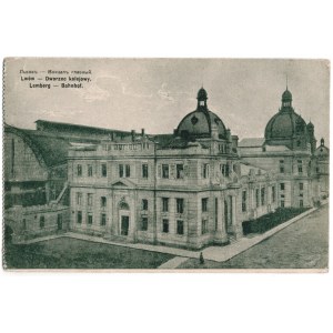 LWÓW - Dworzec kolejowy. Lwów, D. Grunda, Dozwolone przez cenzurę wojenną, [ca wrzesień 1914-czerwiec 1915]...