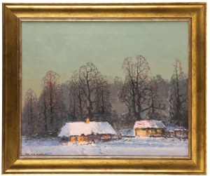 Wiktor Korecki (1890 Kamieniec Podolski - 1980 Milanówek k. Warszawy), Chaty w zimowym pejzażu