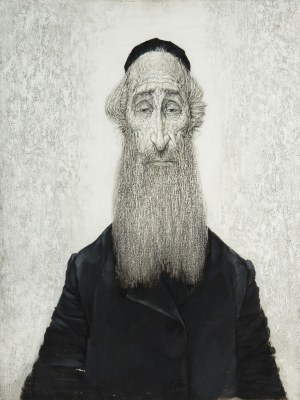 Maciej Lachur (1927 Zagórze – 2007 Otwock), Portret rabina, 1972 r.