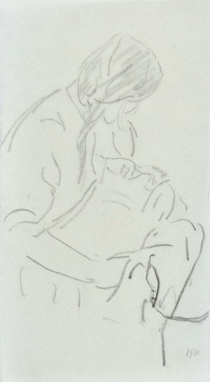 Leopold GOTTLIEB (1883-1934), Kobieta z niemowlęciem, 1920