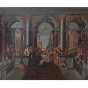 Malarz nieokreślony polski?, 4 ćw. XVIII w., Uczta u Lewiego - według obrazu P. Veronesa z 1573 r. w Galleria dell ‘Accademia w Wenecji