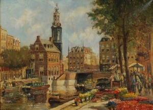 Louis de LEEUW (1875-1931), Targ kwiatowy w Amsterdamie