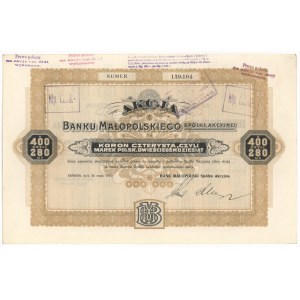 Bank Małopolski Sp. Akc., 400 kr 1919