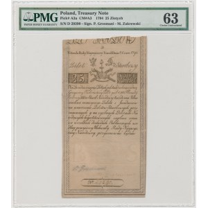 25 złotych 1794 - D - PMG 63