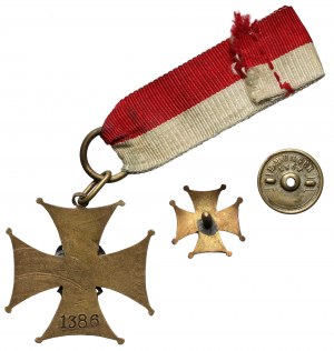 Krzyż Miejskiej Straży Obywatelskiej Lwowa ZA ZASŁUGI 1918 I.XI 1928 M.S.O + miniaturka