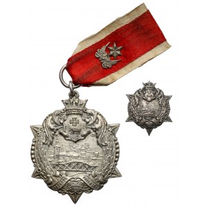 Odznaka, GWIAZDA PRZEMYŚLA Obrońcom Przemyśla 11.XI.1918 - 16.V.1919 - z miniaturką